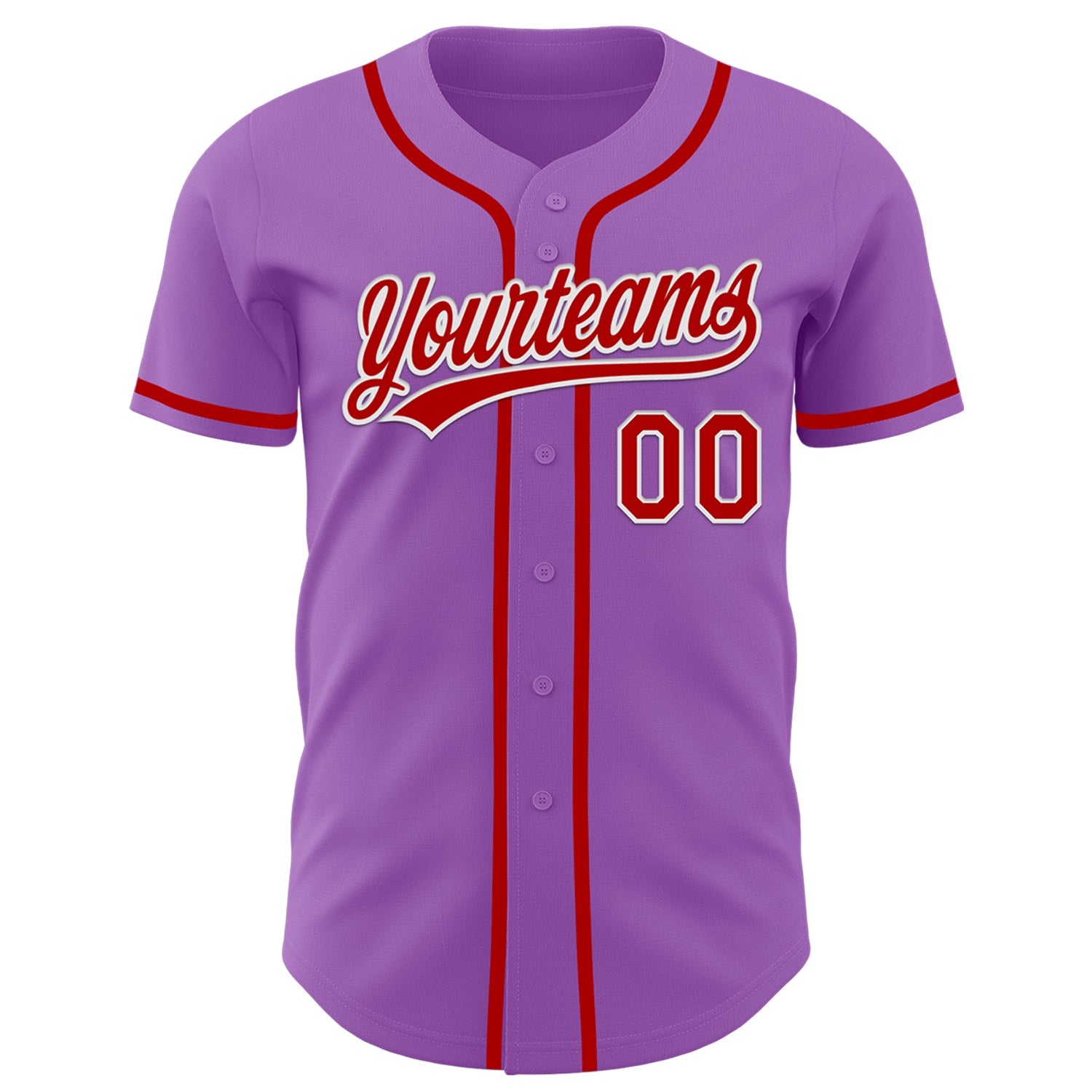 Custom Medium Purple Red-White Authentic Baseball Jersey view 2