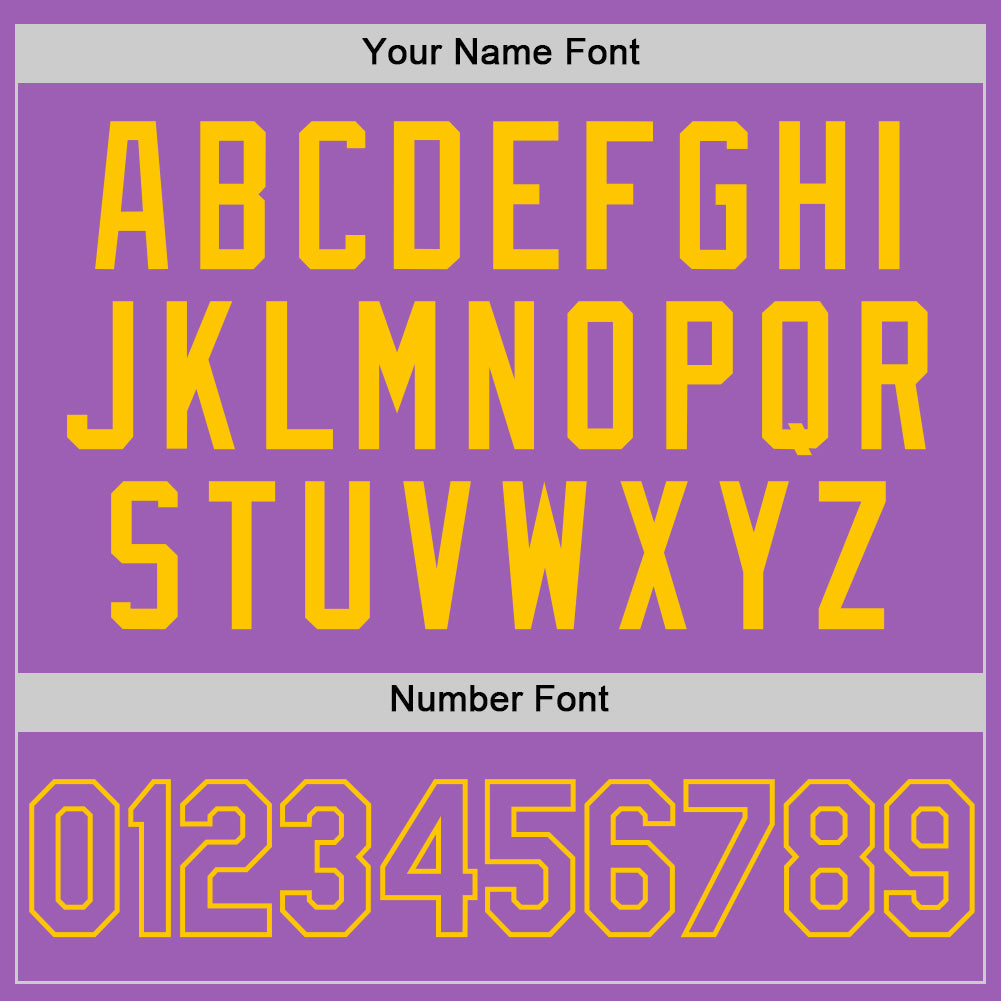 Custom Medium Purple Yellow Authentic Baseball Jersey view 5