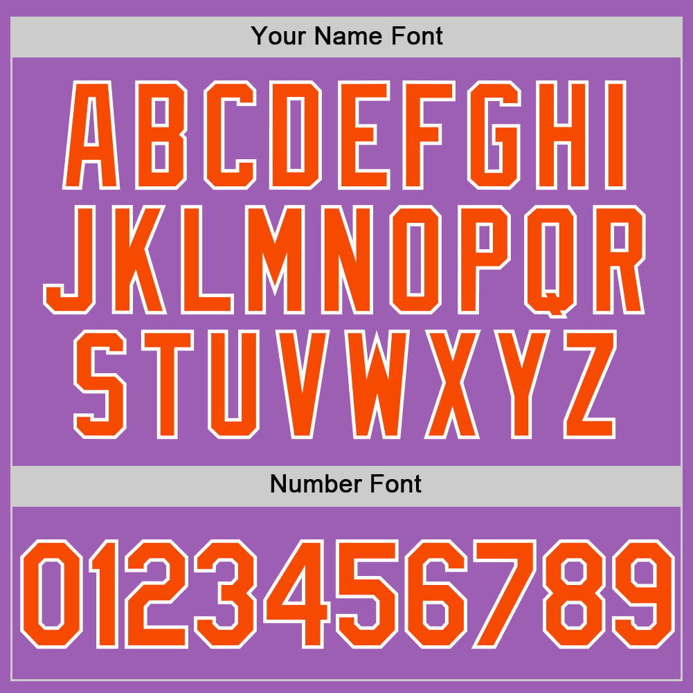 Custom Medium Purple Orange-White Authentic Baseball Jersey view 5