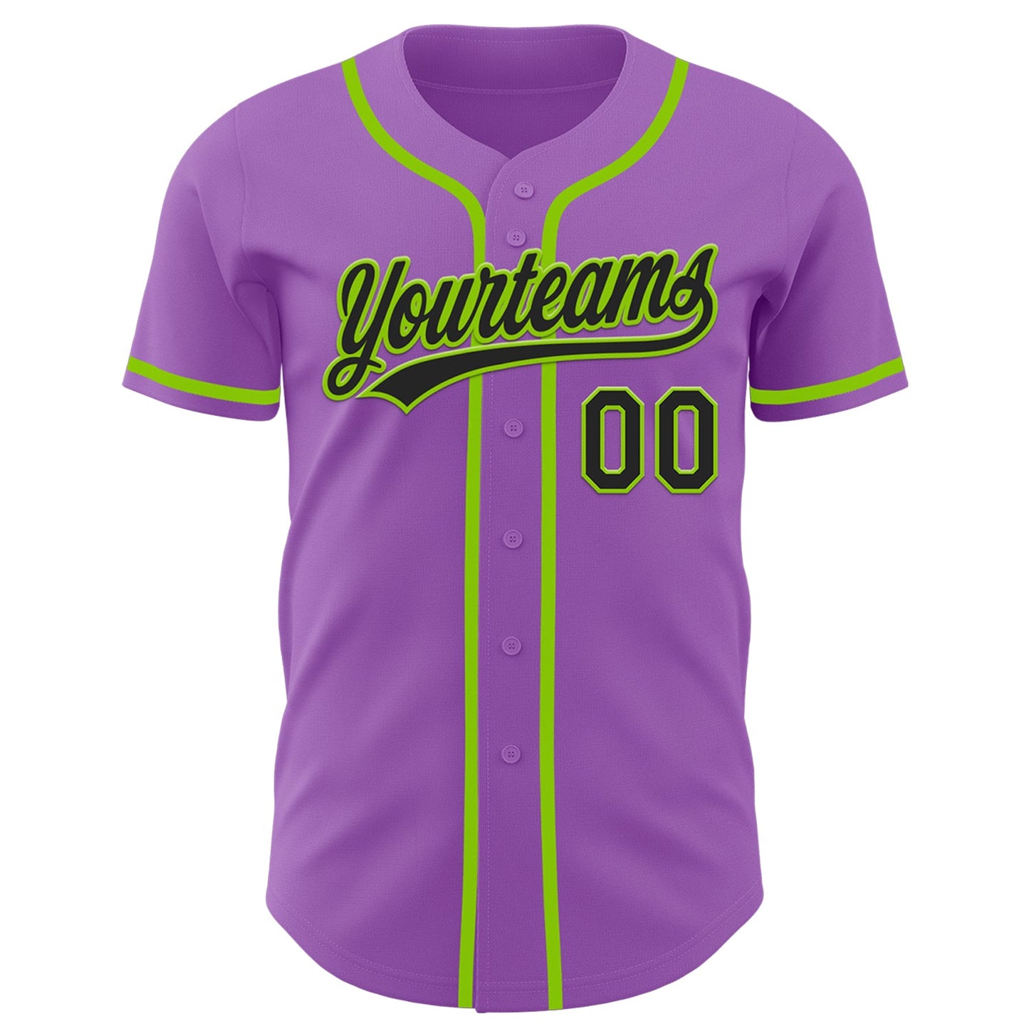 Custom Medium Purple Black-Neon Green Authentic Baseball Jersey view 2
