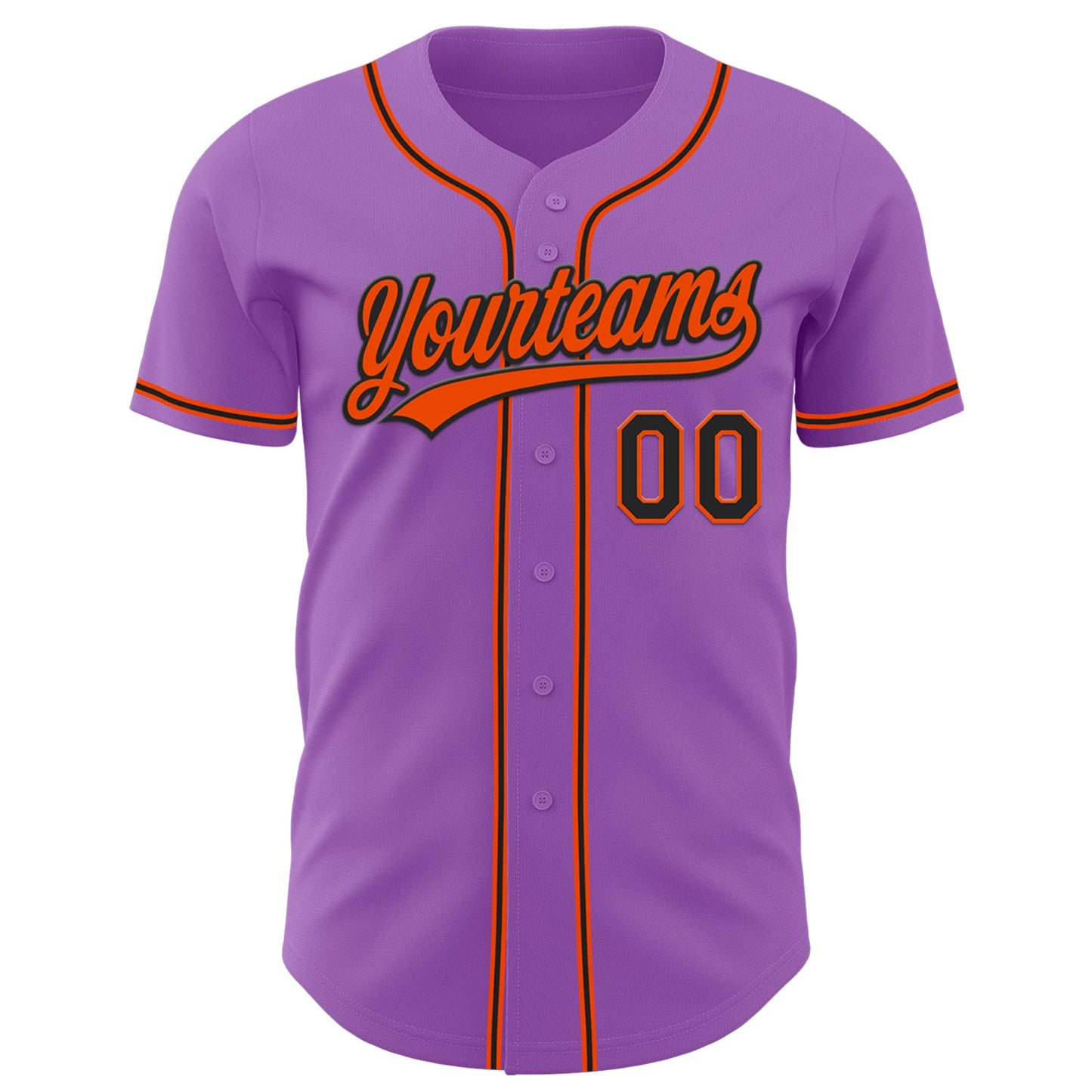 Custom Medium Purple Black-Orange Authentic Baseball Jersey view 2