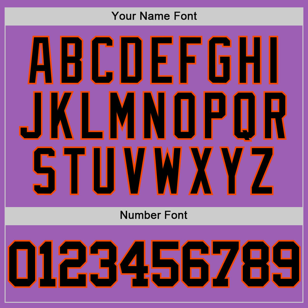 Custom Medium Purple Black-Orange Authentic Basketball Jersey view 4