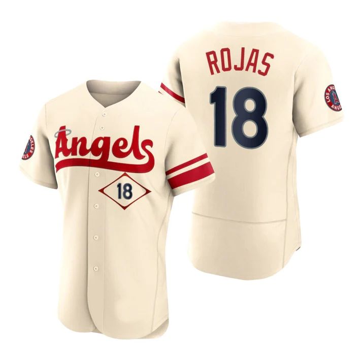 Baseball Jerseys Men Los Angeles Angels #18 Jose Rojas Cream Stitched 2022 City Connect Jersey - Main View