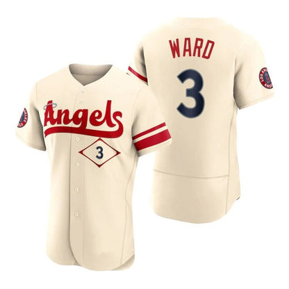 Baseball Jerseys Men Los Angeles Angels #3 Taylor Ward Cream Stitched 2022 City Connect Jersey - Main View