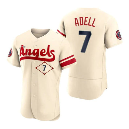 Baseball Jerseys Men Los Angeles Angels #7 Jo Adell Cream Stitched 2022 City Connect Jersey - Main View
