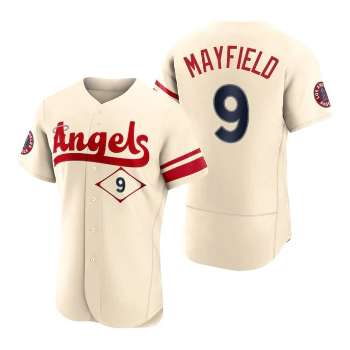 Baseball Jerseys Men Los Angeles Angels #9 Jack Mayfield Cream Stitched 2022 City Connect Jersey - Main View