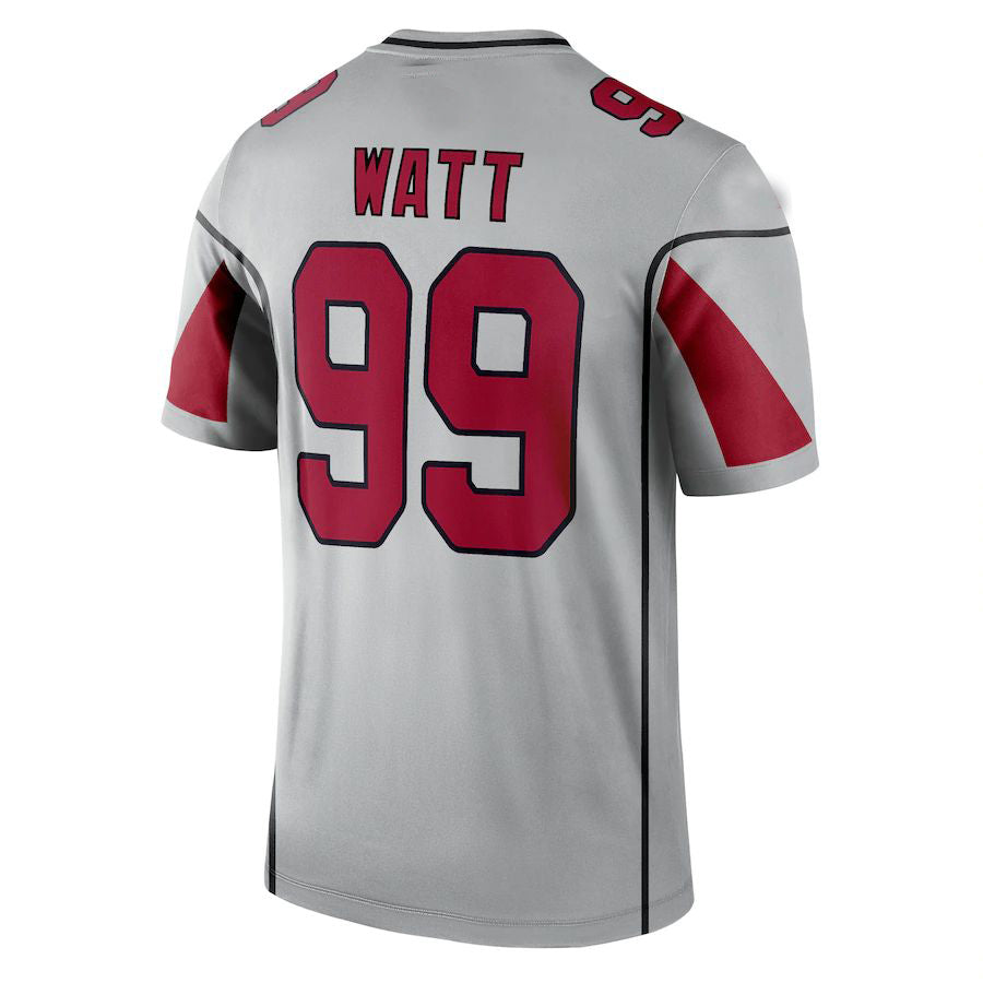 A.Cardinals #99 J.J. Watt Silver Inverted Legend Jersey Stitched American Football Jerseys - Main View