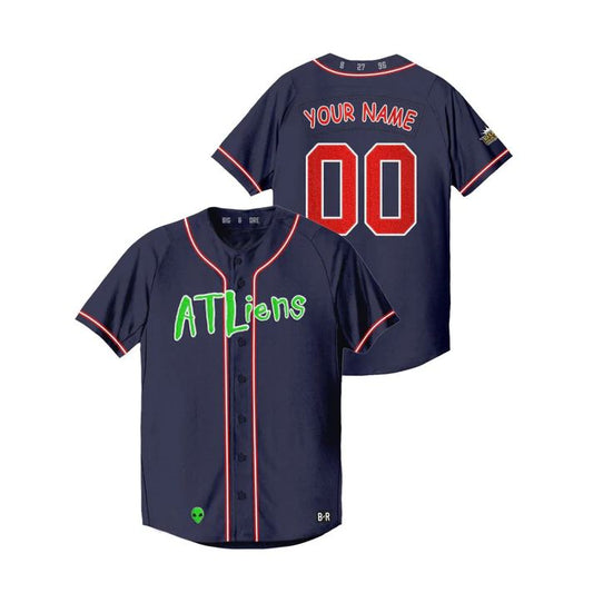 Custom Atlanta Braves Navy 25th Anniversary Jersey Stitched  Baseball Jerseys - Main View