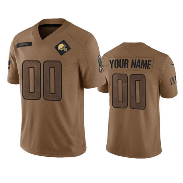 Custom C.Browns Active Player Custom 2023 Brown Salute To Service Limited Stitched Jersey American Football Jerseys - Main View