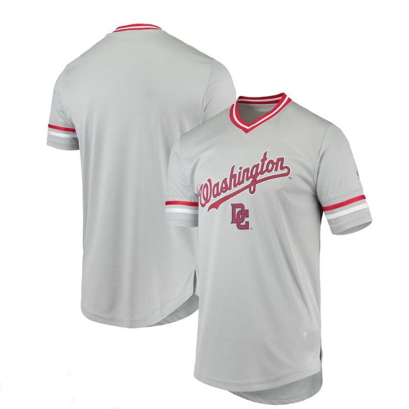 Washington Nationals Gray Replica V-Neck Jersey Baseball Jerseys - Main View