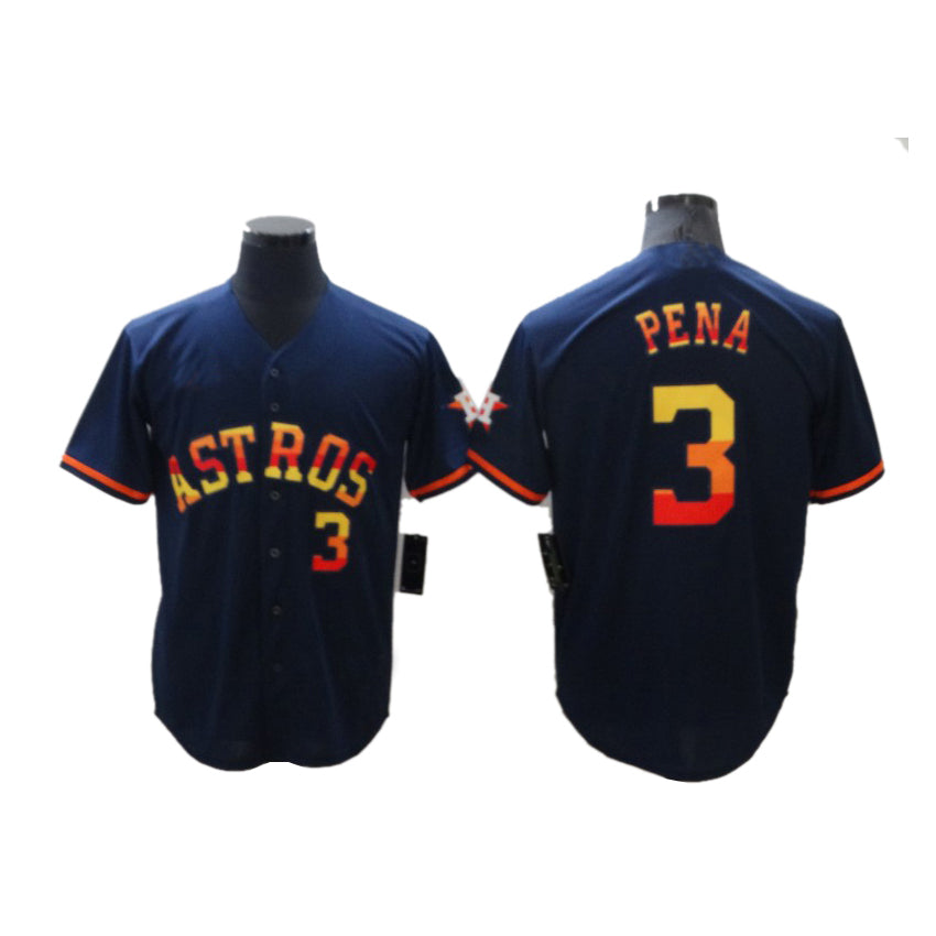 Men's Baseball Houston Astros Jeremy Pena Navy Rainbow Stitched Jersey - Main View