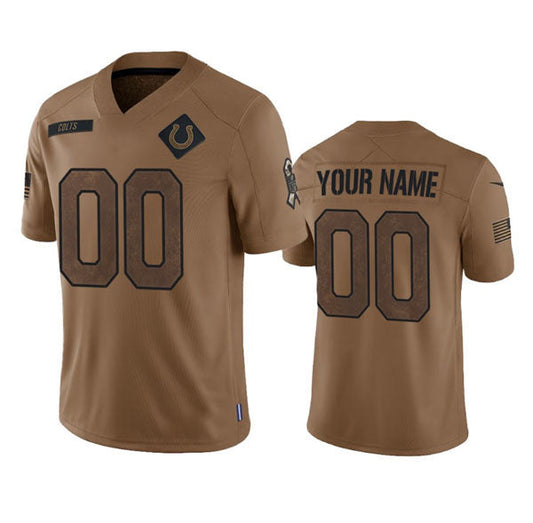 Custom IN.Colts Active Player Custom 2023 Brown Salute To Service Limited Stitched Jersey American Football Jerseys - Main View