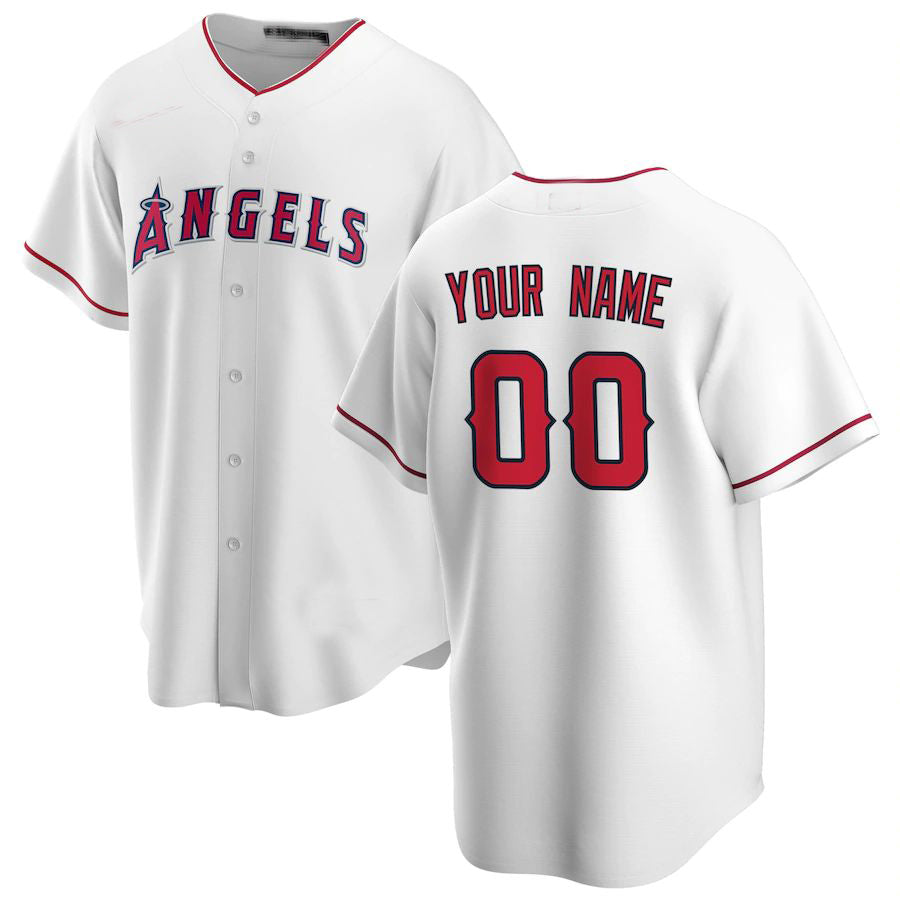 Custom Los Angeles Angels White Home Replica Custom Jersey Stitched Baseball Jerseys - Main View