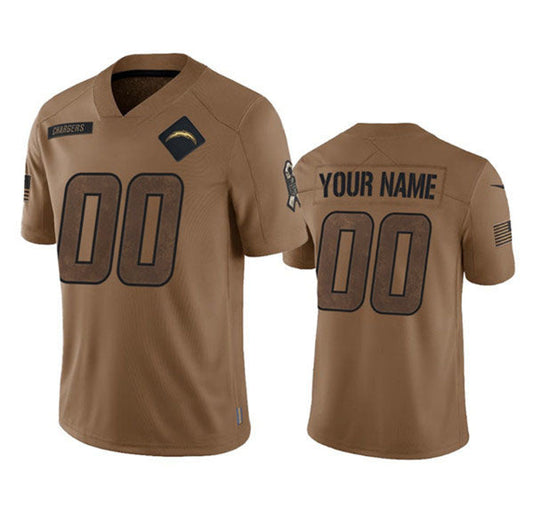Custom LA.Chargers 2023 Brown Salute To Service Limited Stitched Jersey American Football Jerseys - Main View