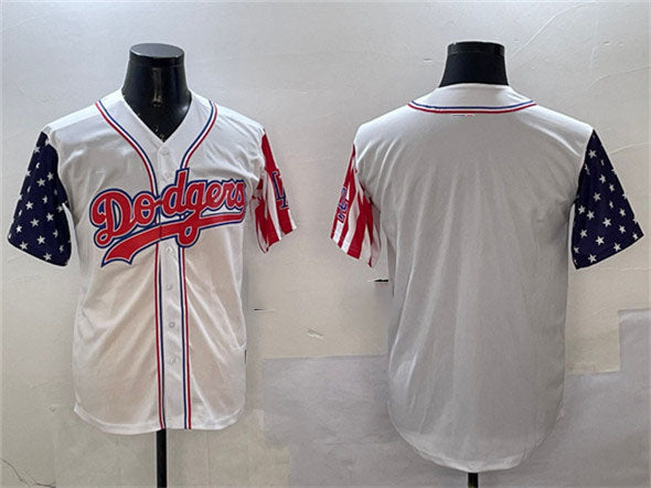Los Angeles Dodgers Blank White Limited Stitched Baseball Jersey - Main View