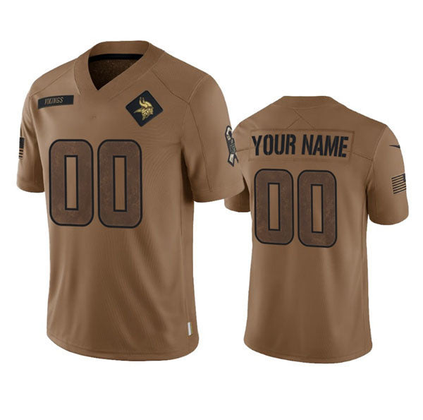 Custom MN.Vikings 2023 Brown Salute To Service Limited Stitched Jersey American Football Jerseys - Main View