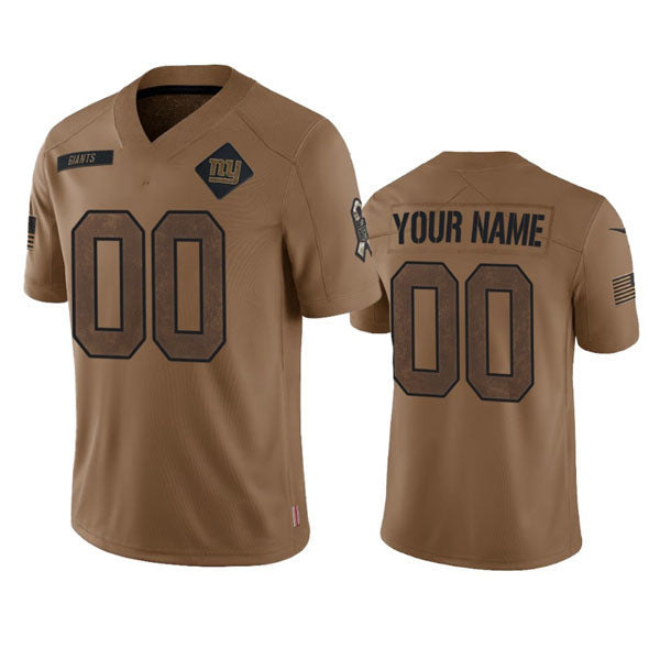 Custom NY.Giants 2023 Brown Salute To Service Limited Stitched Jersey American Football Jerseys - Main View