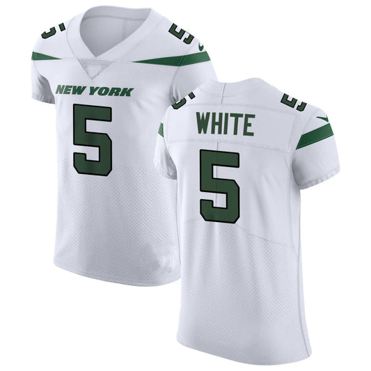 NY.Jets #5 #5 Mike White Spotlight White Vapor Untouchable Elite Custom Jersey Stitched American Football Jerseys - Main View
