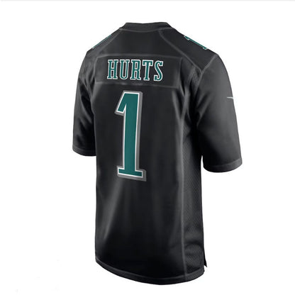 P.Eagles #1 Jalen Hurts Black Game Jersey Stitched American Football Jerseys view 2