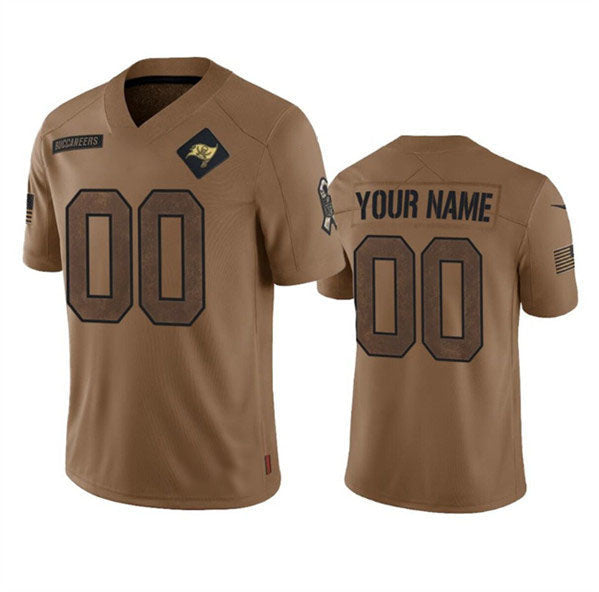 Custom TB.Buccaneers 2023 Brown Salute To Service Limited Stitched Jersey American Football Jerseys - Main View