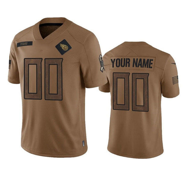 Custom T.Titans 2023 Brown Salute To Service Limited Stitched Jersey American Football Jerseys - Main View