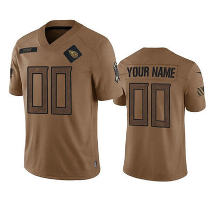 Custom T.Titans 2023 Brown Salute To Service Limited Stitched Jersey American Football Jerseys - Main View
