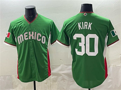 Mexico Baseball #30 Alejandro Kirk Green 2026 World Baseball Classic Home Stadium Stitched Baseball Jersey - Main View