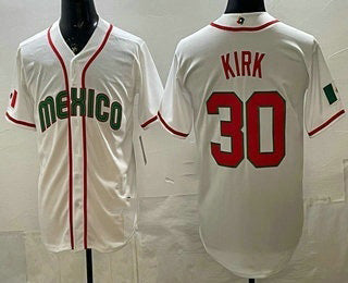 Mexico Baseball #30 Alejandro Kirk White 2026 World Baseball Classic Cool Base Stitched Baseball Jersey - Main View