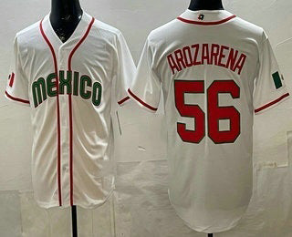 Mexico Baseball #56 Randy Arozarena White 2026 World Baseball Classic Cool Base Stitched Baseball Jersey - Main View