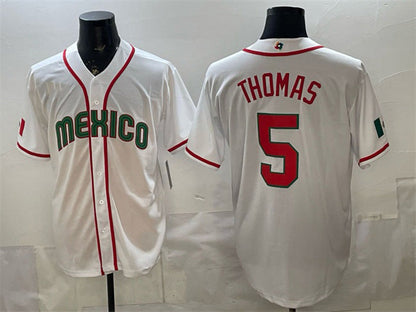 Mexico Baseball #5 Alek Thomas White 2026 World Baseball Classic Home Stadium Stitched Baseball Jersey - Main View