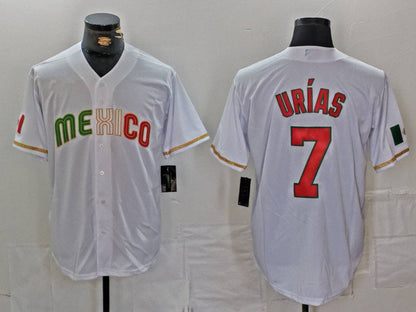 Mexico Baseball #7 Julio Urias 2023 White World Classic Stitched Baseball Jerseys - Main View
