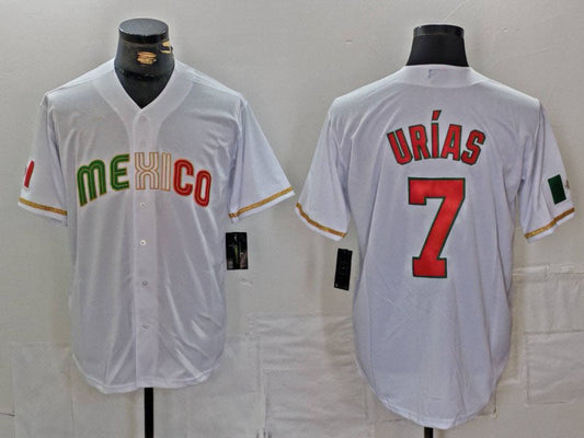 Mexico Baseball #7 Julio Urias 2023 White World Classic Stitched Baseball Jerseys - Main View