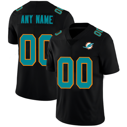 Custom M.Dolphins Football Jerseys Black American Stitched Name And Number Christmas Birthday Gift - Main View