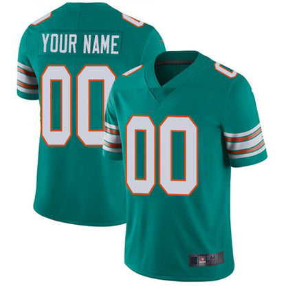 Custom M.Dolphins Aqua Green Vapor Untouchable Limited Jersey American Stitched Football Jerseys - Main View