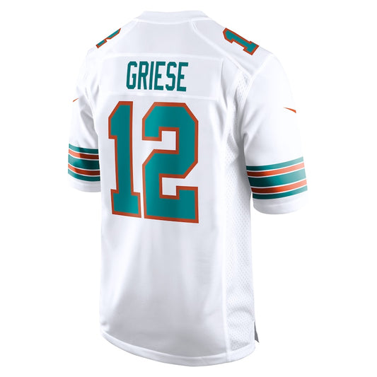 M.Dolphins #12 Bob Griese White Retired Player Jersey Stitched American Football Jerseys - Main View
