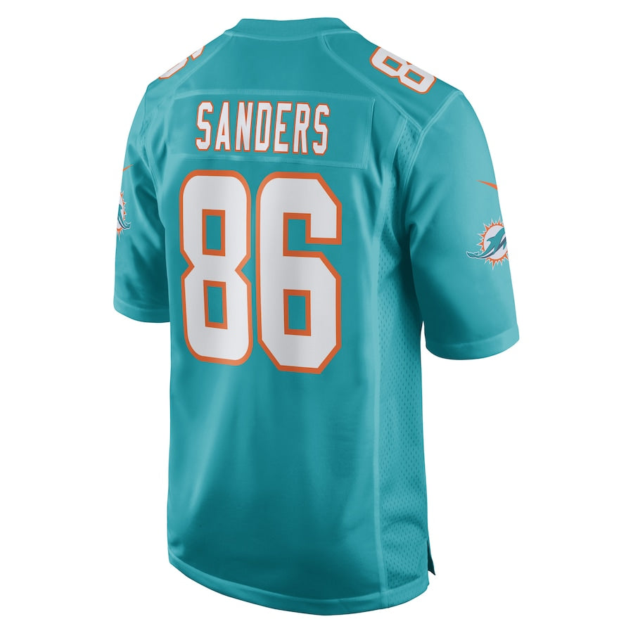 M.Dolphins #86 Braylon Sanders Aqua Game Player Jersey Stitched American Football Jerseys - Main View