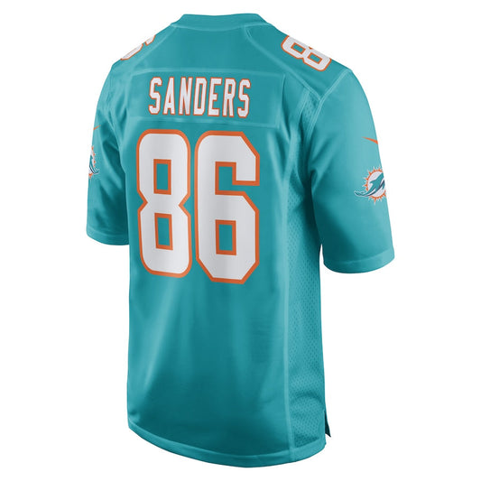 M.Dolphins #86 Braylon Sanders Aqua Game Player Jersey Stitched American Football Jerseys - Main View
