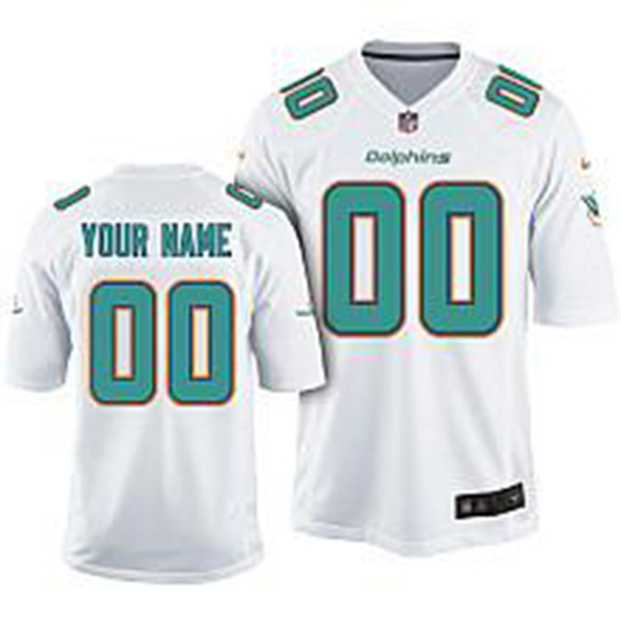 Custom M.Dolphins 2013 White Game Jersey American Stitched Football Jerseys - Main View