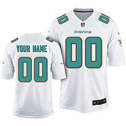 Custom M.Dolphins 2013 White Game Jersey American Stitched Football Jerseys - Main View