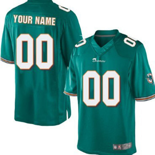 Custom M.Dolphins Green Limited Jersey American Stitched Football Jerseys - Main View