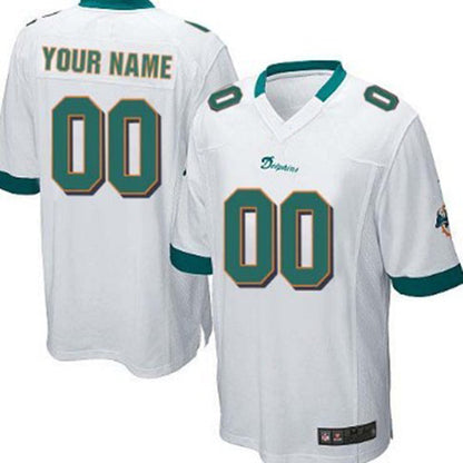 Custom M.Dolphins White Game Jersey American Stitched Football Jerseys - Main View