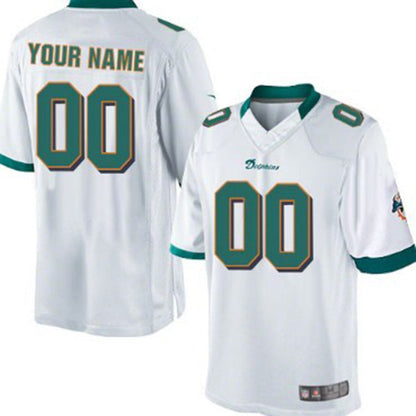Custom M.Dolphins White Limited Jersey American Stitched Football Jerseys - Main View