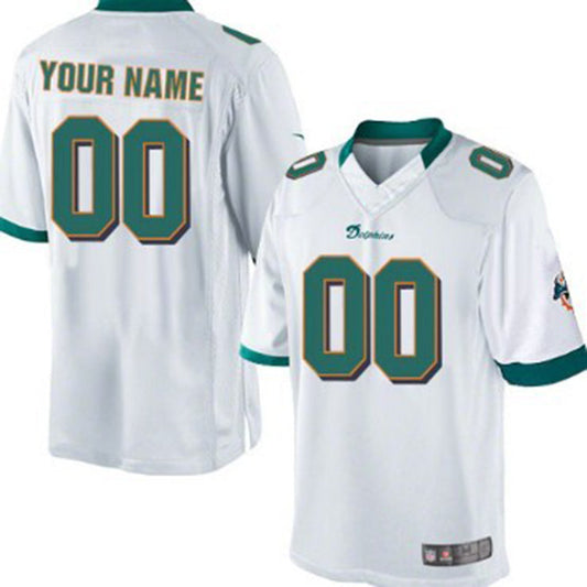 Custom M.Dolphins White Limited Jersey American Stitched Football Jerseys - Main View