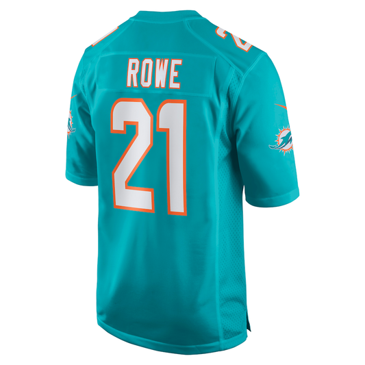 M.Dolphins #21 Eric Rowe Aqua Game Jersey Stitched American Football Jerseys - Main View