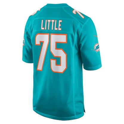 M.Dolphins #75 Greg Little Aqua Game Jersey Stitched American Football Jerseys - Main View