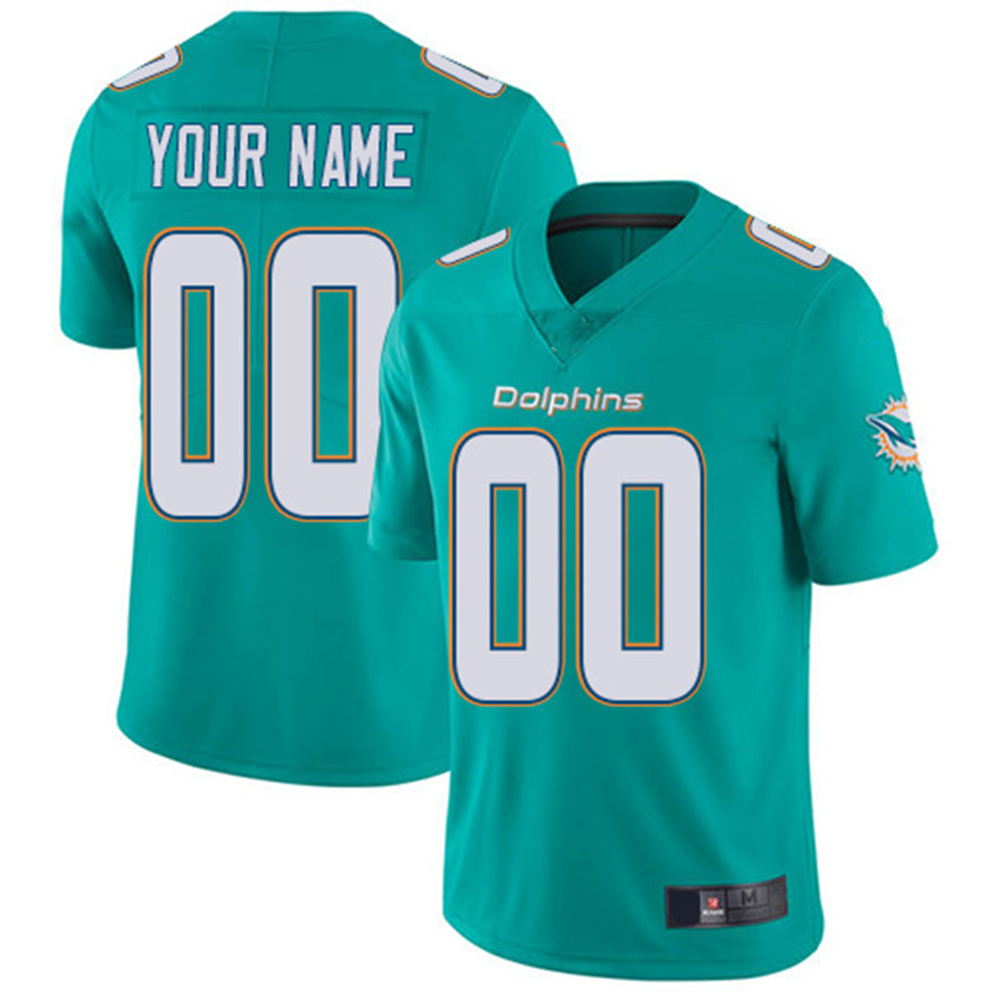 Custom M.Dolphins Home Aqua Green Vapor Untouchable Limited Jersey American Stitched Football Jerseys - Main View