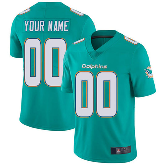 Custom M.Dolphins Home Aqua Green Vapor Untouchable Limited Jersey American Stitched Football Jerseys - Main View