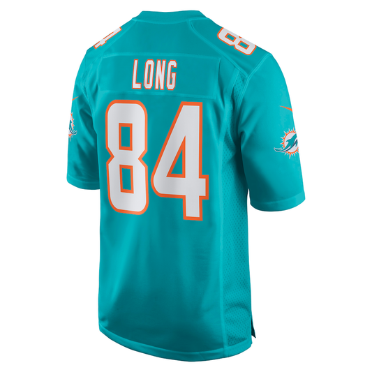 M.Dolphins #84 Hunter Long Aqua Game Jersey Stitched American Football Jerseys - Main View
