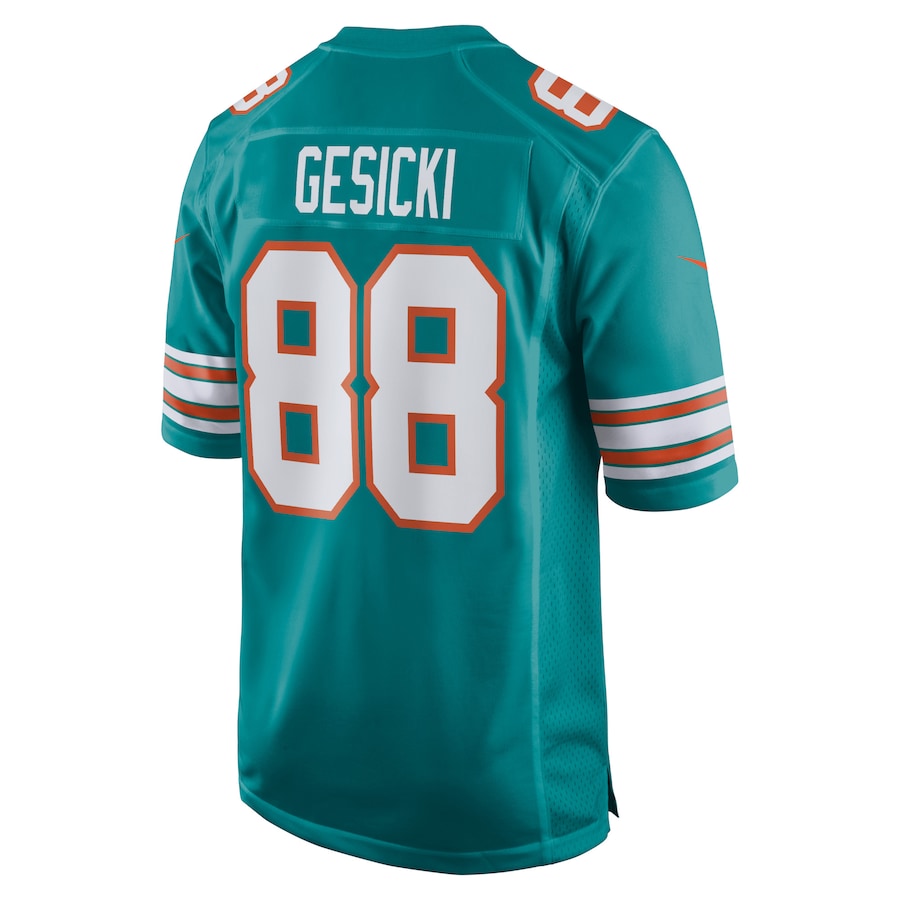 M.Dolphins #88 Mike Gesicki Aqua Alternate Game Jersey Stitched American Football Jerseys - Main View