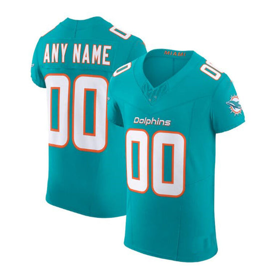 Custom M.Dolphins Aqua Vapor F.U.S.E. Elite Jersey American Stitched Football Jerseys - Main View
